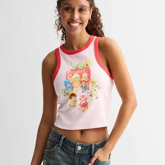 Juniors' Strawberry Shortcake And Friends High Neck Graphic Tank Top - Picture 6 of 6